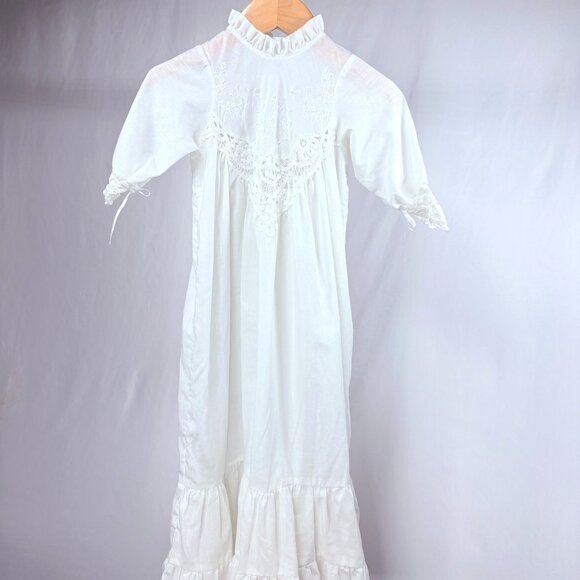 Vintage 1970s White Victorian Christening Gown Heirloom Baptism Gown 6-12m - Picture 6 of 16